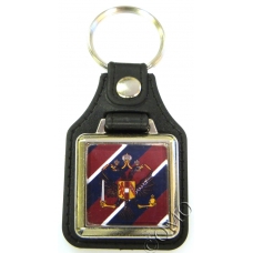 1st Queens Dragoon Guards Leather Medallion Keyring